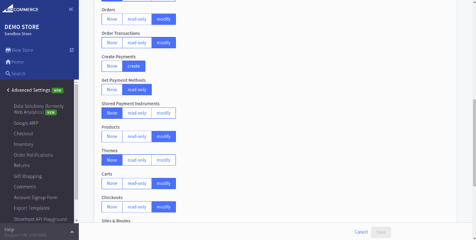 BigCommerce API account permissions - part 2