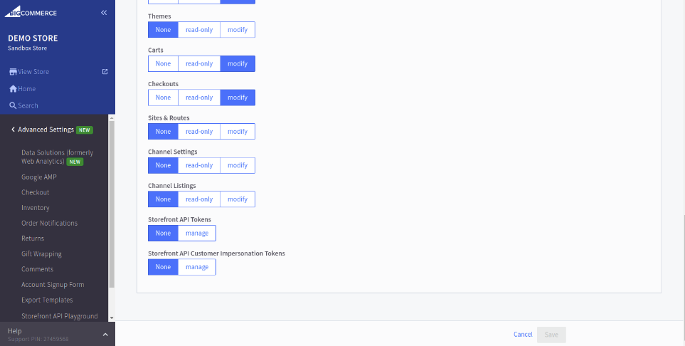 BigCommerce API account permissions - part 3