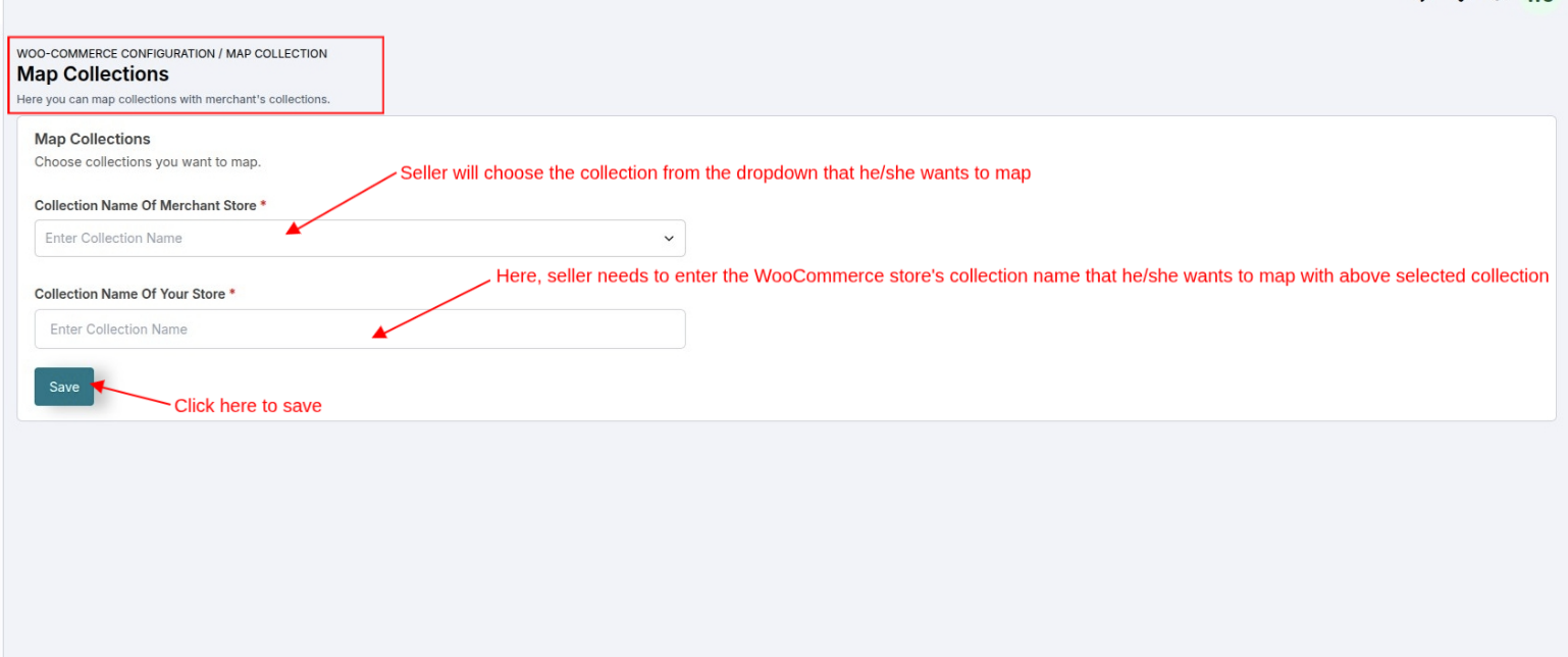 Map WooCommerce collection to Weebe collection